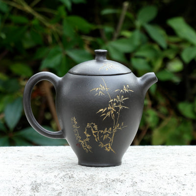 "Ban Ri Xian" Black Clay Yixing Teapot