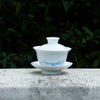 Hand-made Porcelain Gaiwan with swirling clouds