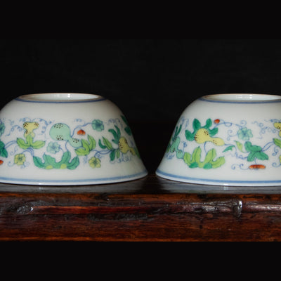 Doucai Porcelain HuLu Gaiwan Set