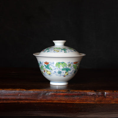 Doucai Porcelain HuLu Gaiwan Set
