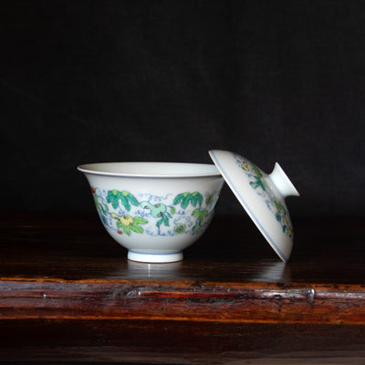 Doucai Porcelain HuLu Gaiwan Set