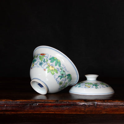 Doucai Porcelain HuLu Gaiwan Set