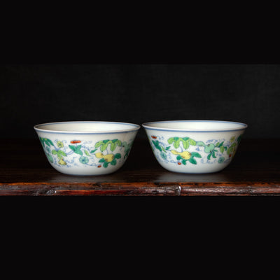 Doucai Porcelain HuLu Gaiwan Set