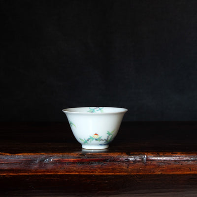 Doucai Porcelain Gaiwan Set with Peach