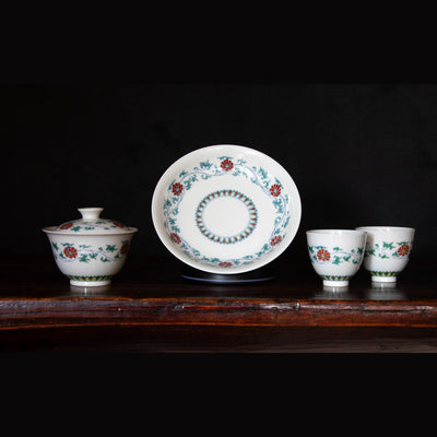 Doucai Porcelain Gaiwan Set
