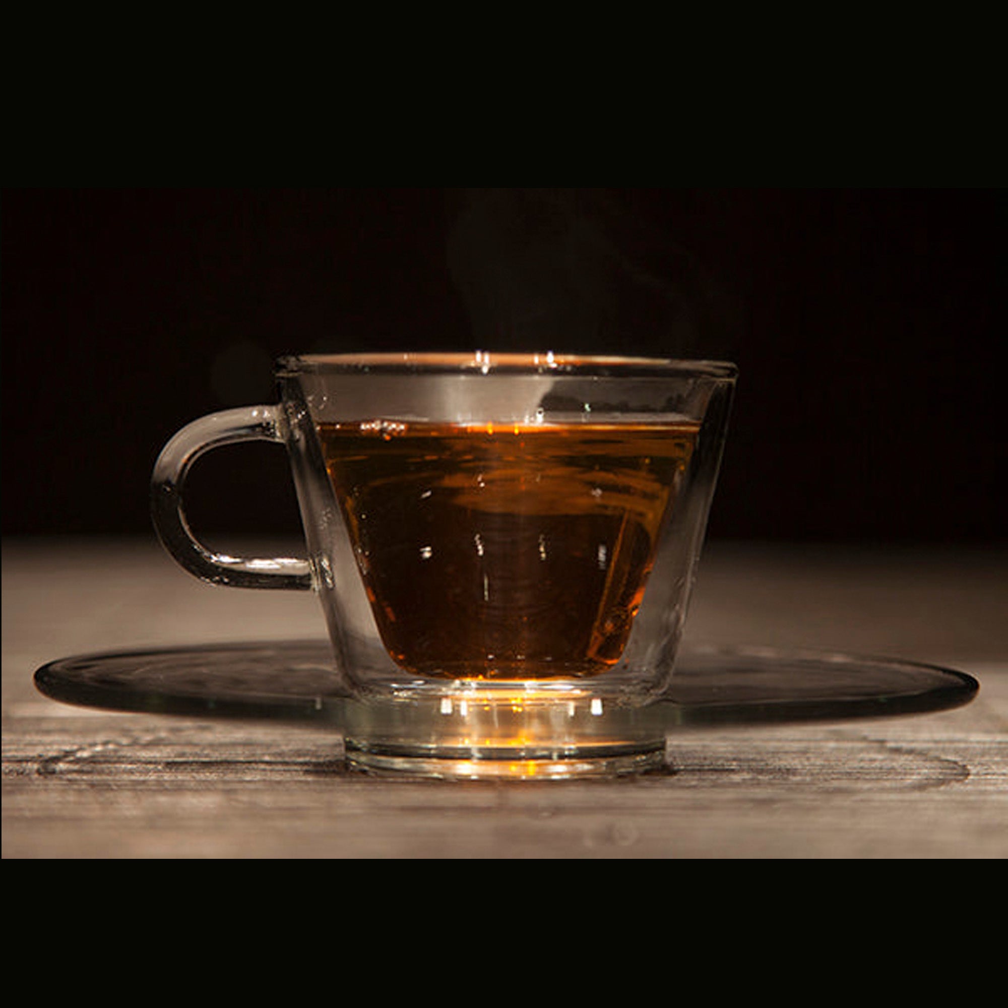 Glass double-walled teacup