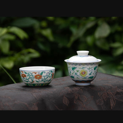 Doucai Porcelain Drum-shaped Cup
