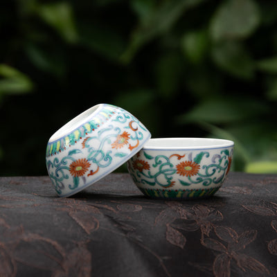 Doucai Porcelain Drum-shaped Cup