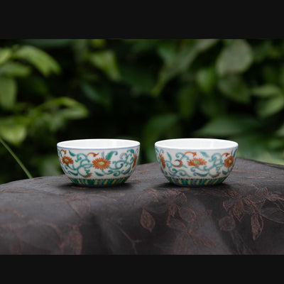 Doucai Porcelain Drum-shaped Cup