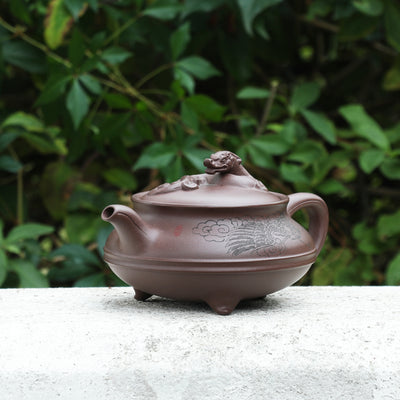 "Dragon and Phoenix" Style Purple Clay Yixing Teapot 300ml