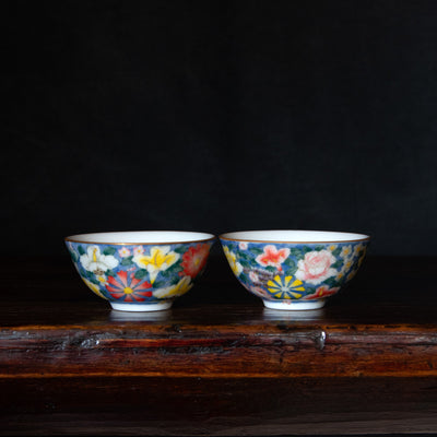 Jingdezhen Porcelain Gaiwan Flower Set
