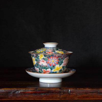 Jingdezhen Porcelain Gaiwan Flower Set