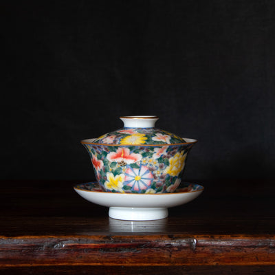 Jingdezhen Porcelain Gaiwan Flower Set