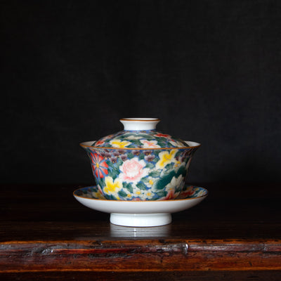 Jingdezhen Porcelain Gaiwan Flower Set