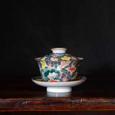 Jingdezhen Porcelain Gaiwan Flower Set