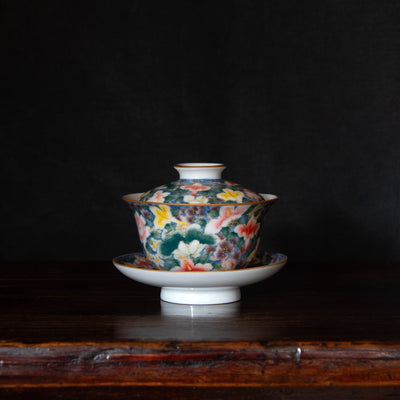 Jingdezhen Porcelain Gaiwan Flower Set