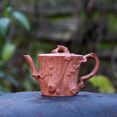 Red Pine Tree trunk-form Yixing Teapot