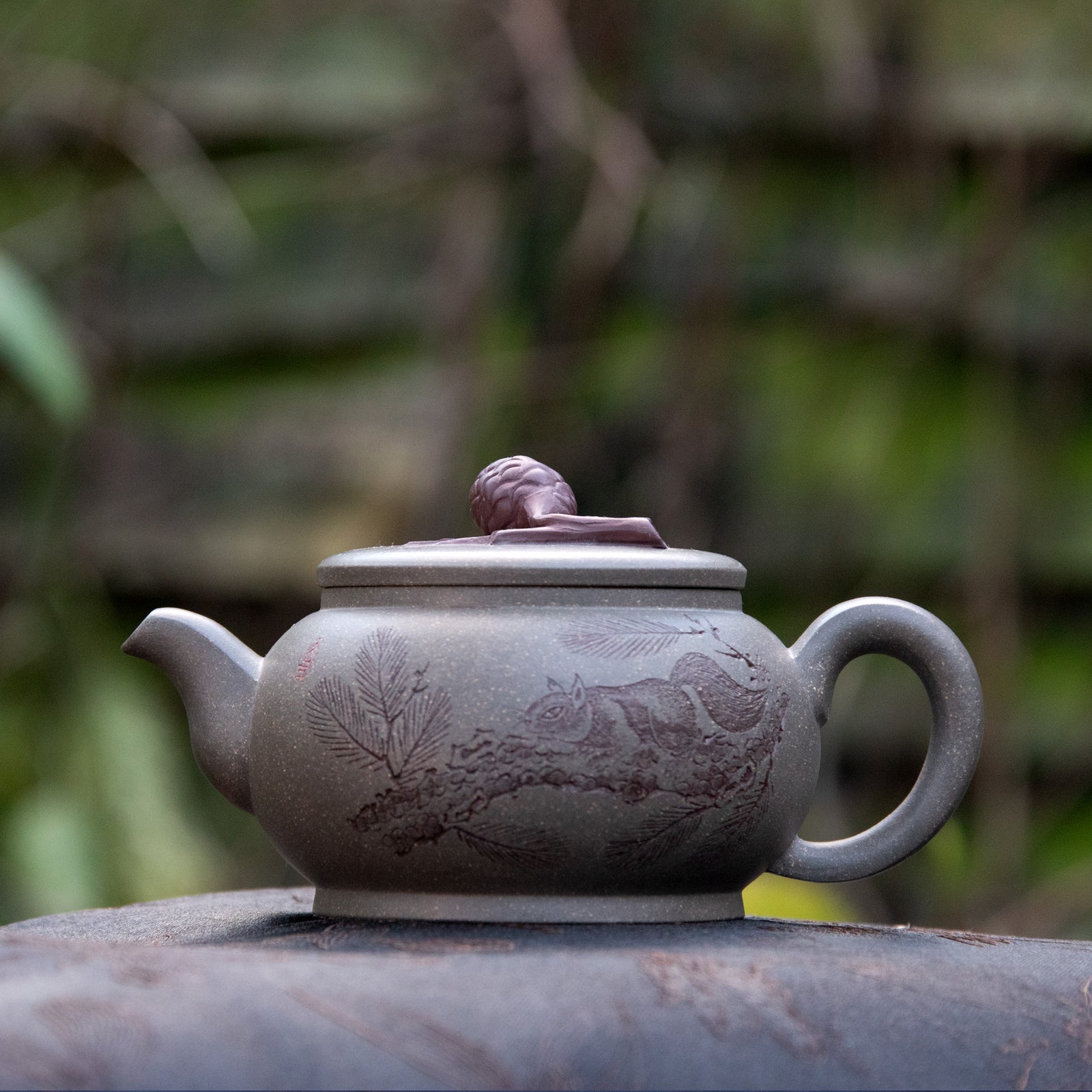 “Pine and Squirrel" Yixing Teapot by Zhou Shu Yuan