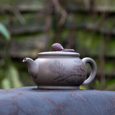 “Pine and Squirrel" Yixing Teapot by Zhou Shu Yuan