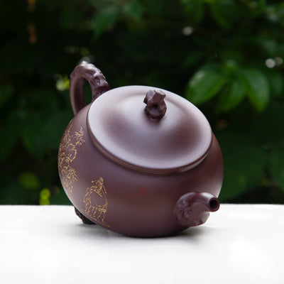 "Chinese Garden Inspired" Style Purple Clay Yixing Teapot