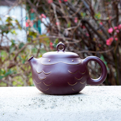 "Wave" Purple clay Yixing Teapot
