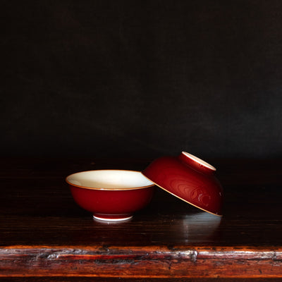Langyao Red Glaze Porcelain Gaiwan Set