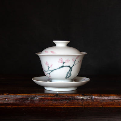 Hand-made Porcelain Magnolia Gaiwan
