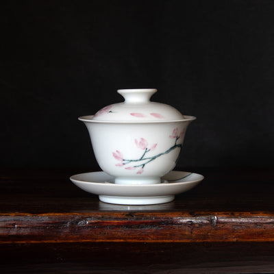 Hand-made Porcelain Magnolia Gaiwan