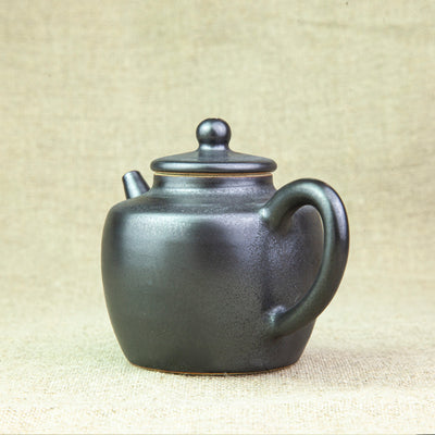 Black Glazed Porcelain Teapot