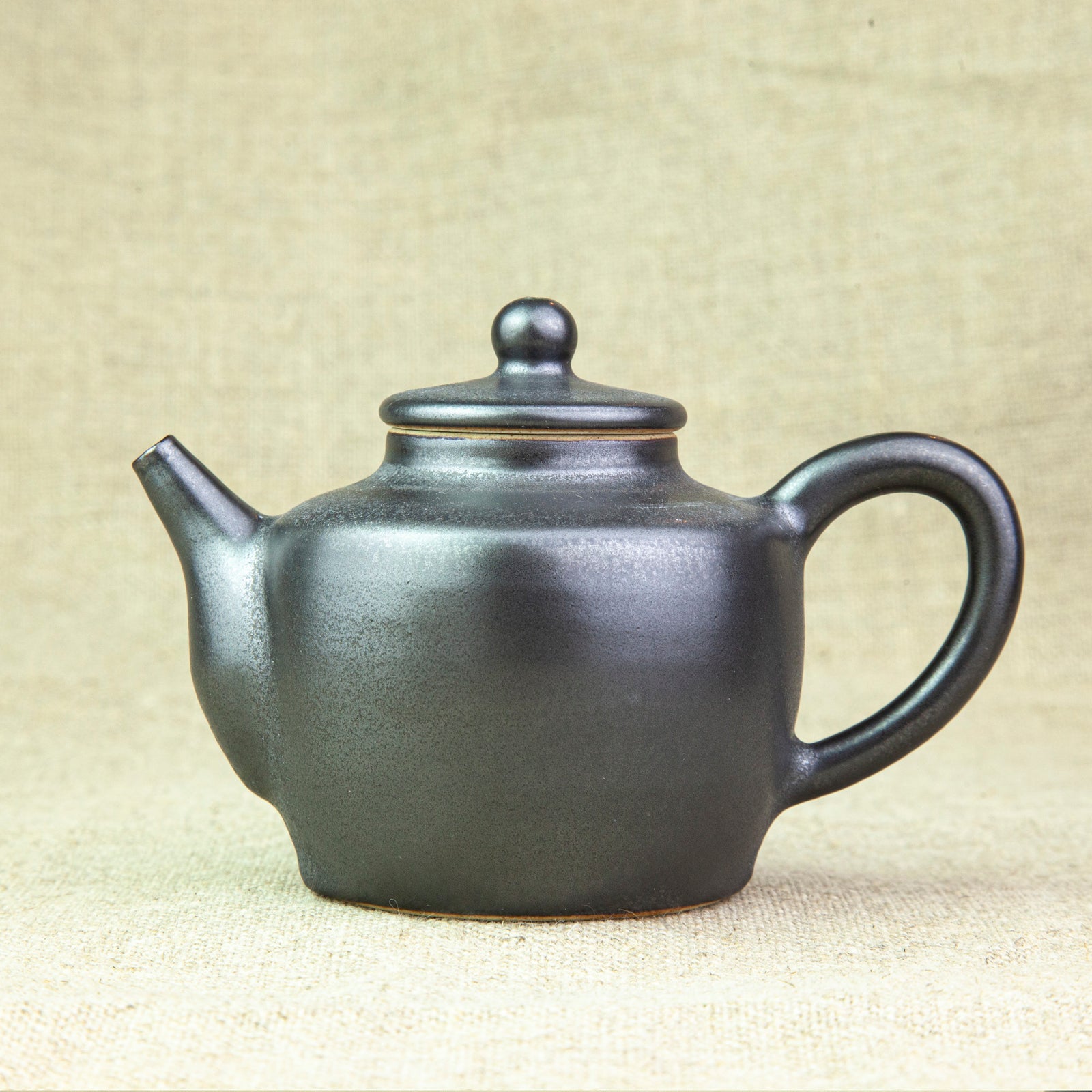 Black Glazed Porcelain Teapot