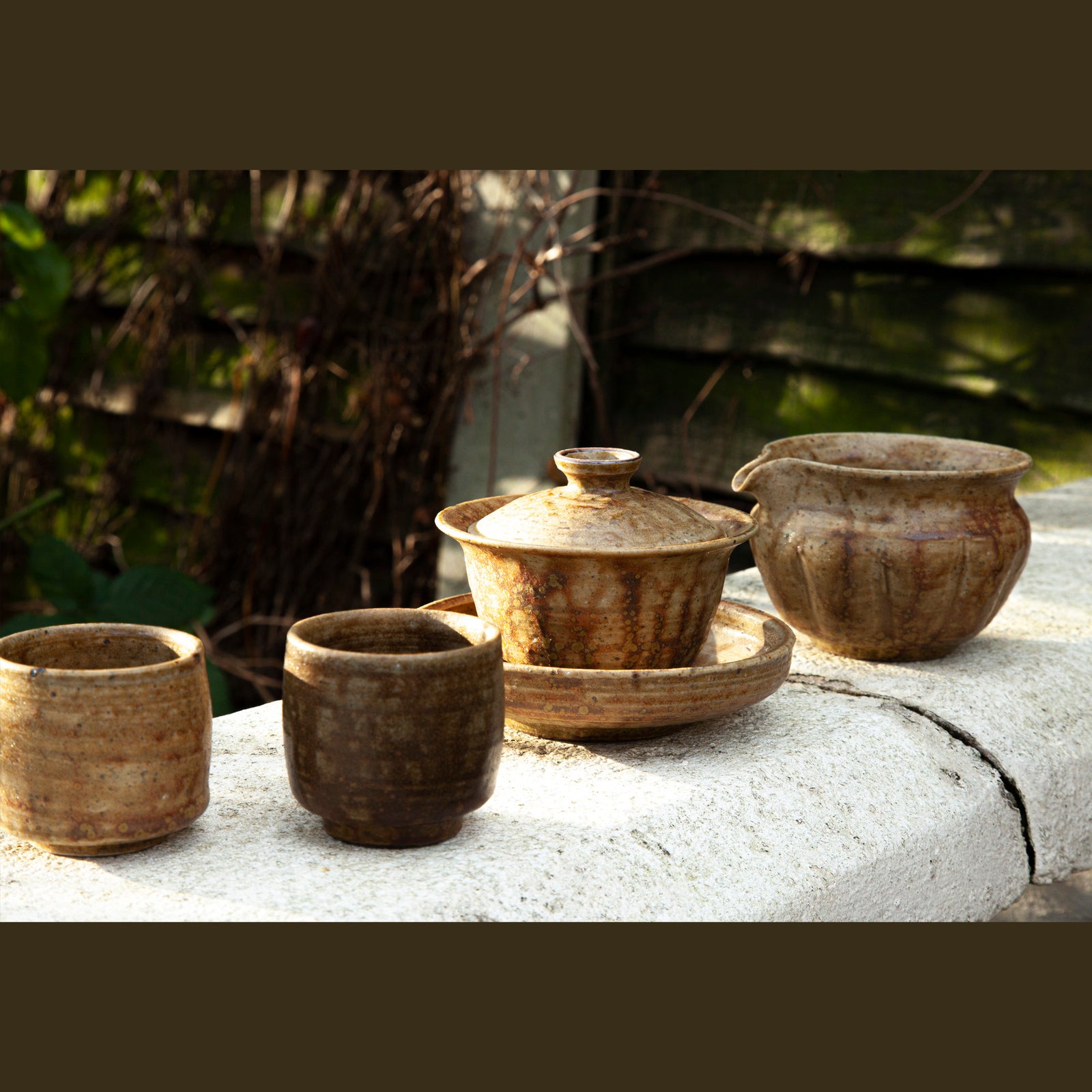 Brown Glazed Porcelain GongFu Tea Set