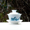 Hand-made Porcelain Gaiwan with swirling clouds