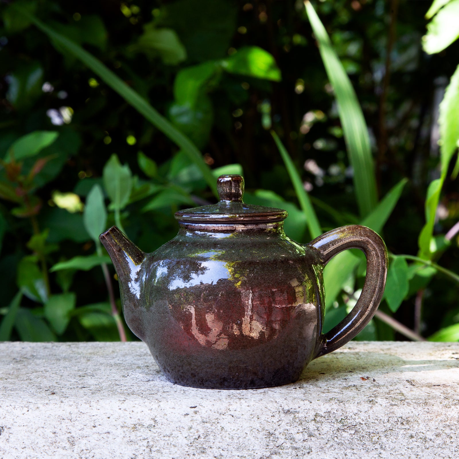 Dark Green Glazed Teapot