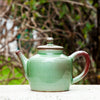 Green Glazed Porcelain Teapot with some red