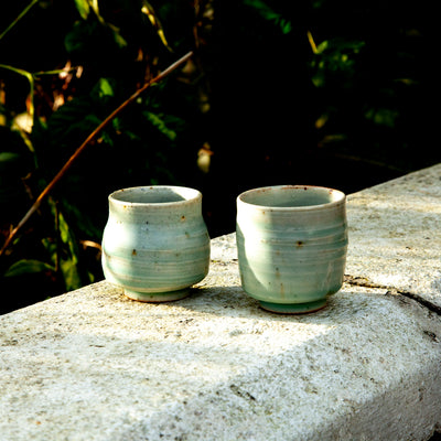 A Pair of Light-Blue Glazed Porcelain cups