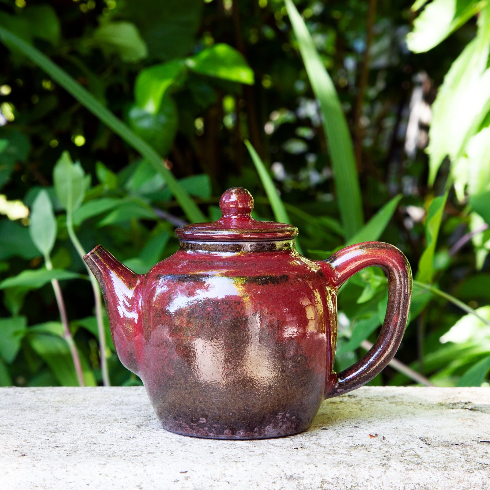 Dark Red Glazed Teapot