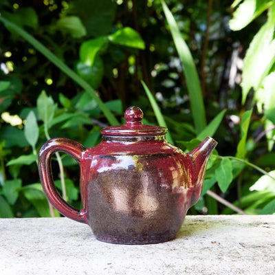 Dark Red Glazed Teapot