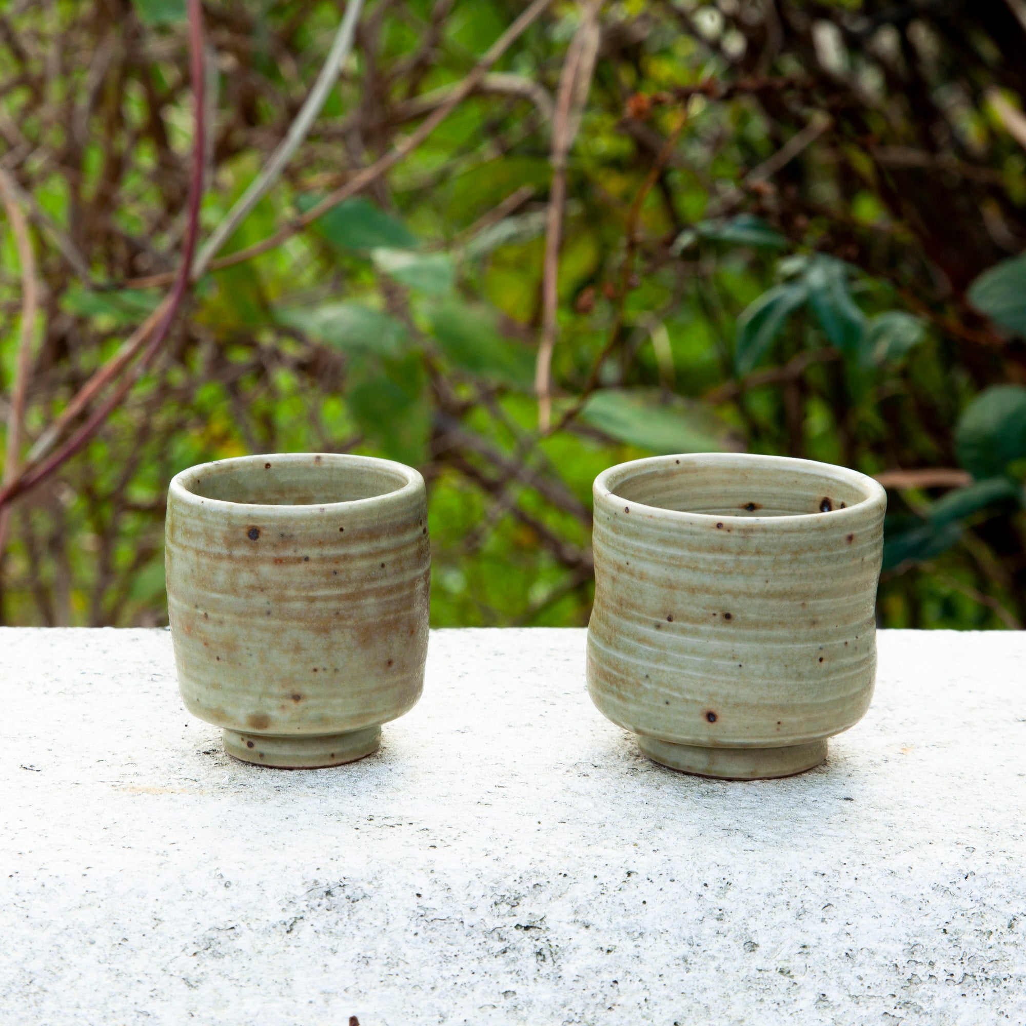 A Pair of Green Glazed Porcelain cup